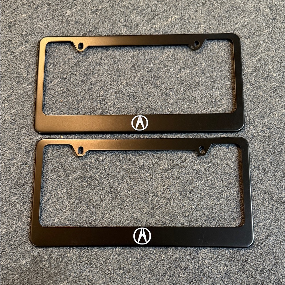 Acura Black Metal License Plate Frame Set